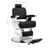 vidaXL Barber Chair Black Faux Leather, Metal, Wood, PVC Medium