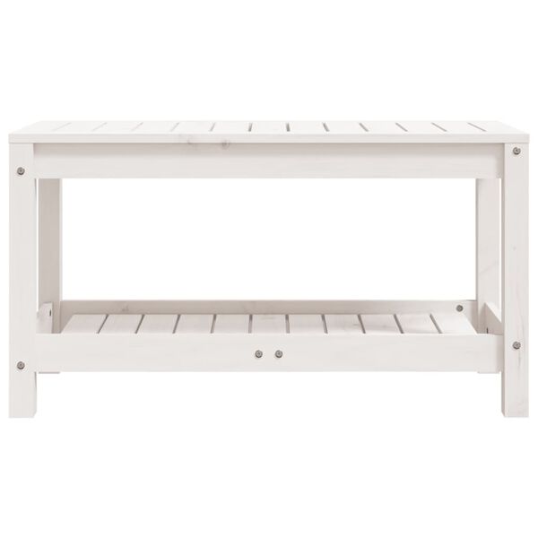 vidaXL Garden Bench White Solid pine wood Medium Garden Bench