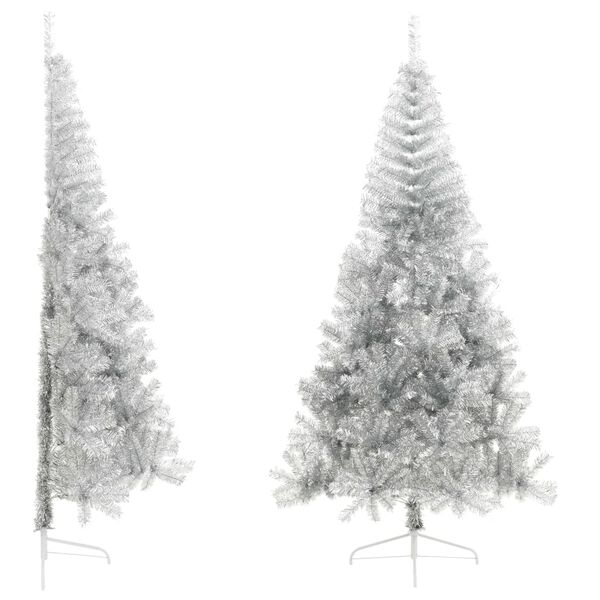 vidaXL Christmas Tree Silver PET Large Christmas Tree Cone-shaped