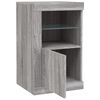 vidaXL Side Cabinet Set of 2 Grey Sonoma Engineered wood, Glass Standard