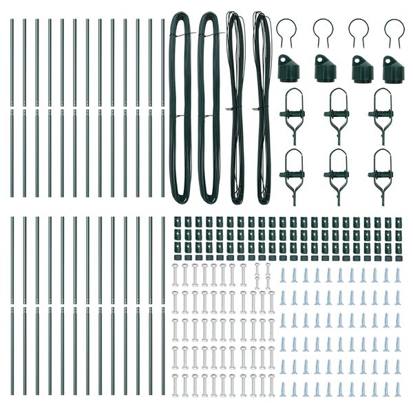 vidaXL Fence Post 26 pcs Green 1.26 x 1.26 x 74.80 in