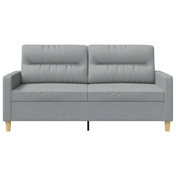 vidaXL 2-seater Sofa Light gray Polyester 55.1 in seat width