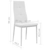 vidaXL Dining Chair Set of 4 White Faux leather, Wooden frame, Steel legs