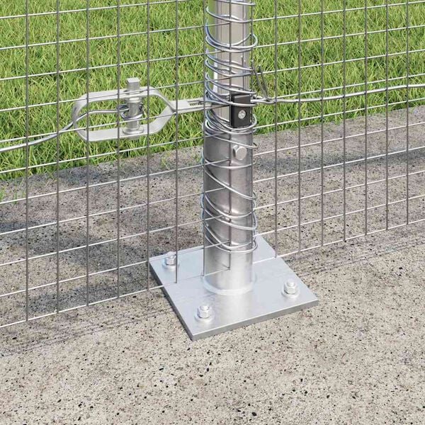 vidaXL Fence with Posts Silver 1.4 x 50 m Steel