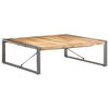 vidaXL Coffee Table Natural wood and grey Rough Mango Wood, Steel Large