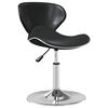 vidaXL Dining Chair Black Faux leather, Chrome Adjustable Swivel