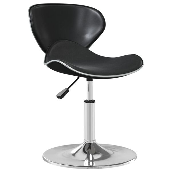 vidaXL Dining Chair Black Faux leather, Chrome Adjustable Swivel
