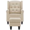 vidaXL Armchair Cream Fabric (100% polyester), plywood, plastic Medium