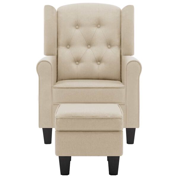 vidaXL Armchair Cream Fabric (100% polyester), plywood, plastic Medium