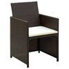 vidaXL Sofa Set Brown PE rattan + Powder-coated steel frame Standard