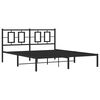 vidaXL Bed Frame Black Powder-Coated Steel King Bed Frame Rectangular