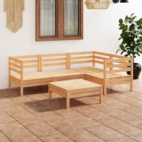 vidaXL Garden Lounge Set Natural Pine Solid Pinewood Medium Modular