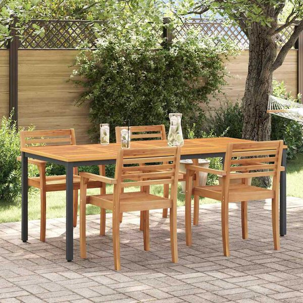 vidaXL Outdoor Tables natural and black 78.7" x 35.4" x 29.5