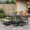 vidaXL Garden Dining Set Black Powder-coated steel Medium