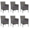 vidaXL Dining Set Grey Solid Acacia wood, PE Rattan Standard Durable