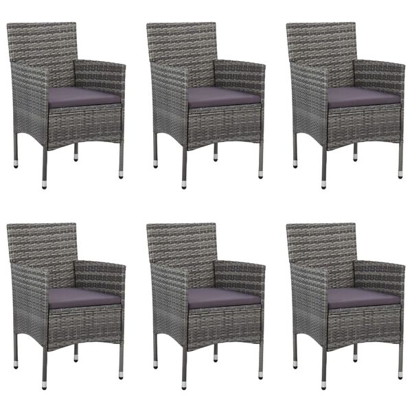 vidaXL Dining Set Grey Solid Acacia wood, PE Rattan Standard Durable