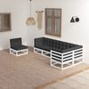 vidaXL Garden Lounge Set White Solid Pinewood Medium Modular