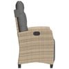 vidaXL Reclining Garden Chair Mix beige PE rattan Adjustable Footrests