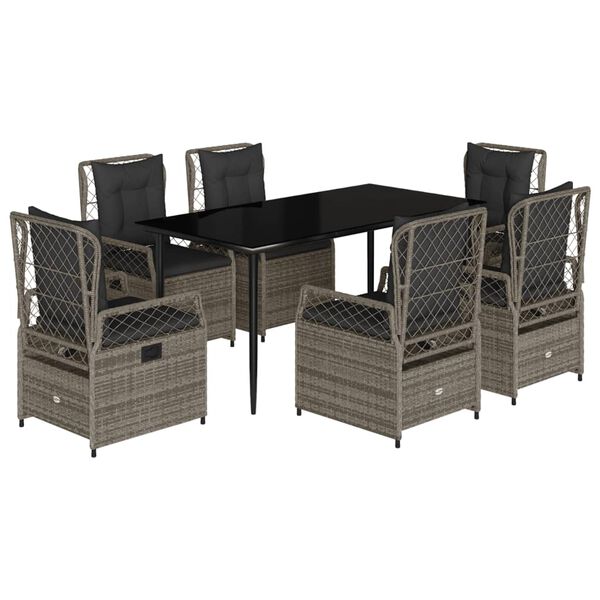 vidaXL Garden Dining Set Grey, Black, Dark Grey