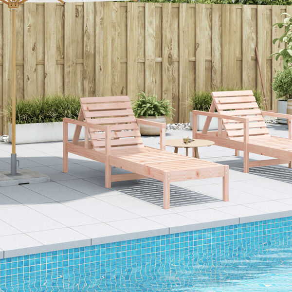 vidaXL Sun Lounger Natural wood Solid Douglas wood Medium