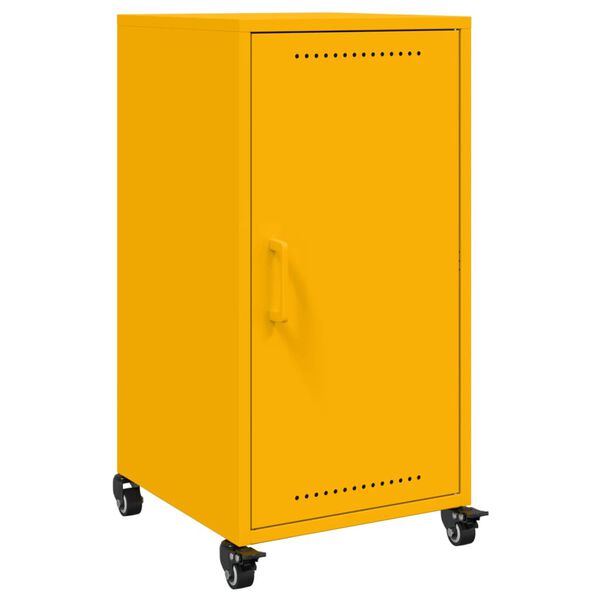 vidaXL Sideboard Mustard Yellow Cold-rolled steel 14.2x15.4x28.3 in