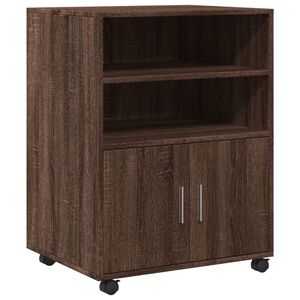 vidaXL Rolling Cabinet Brown Oak Engineered Wood Medium