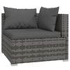 vidaXL Garden Lounge Set Grey PE rattan, powder-coated steel Large