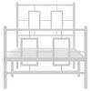 vidaXL Bed Frame White Powder-Coated Steel Small Single Bed Frame
