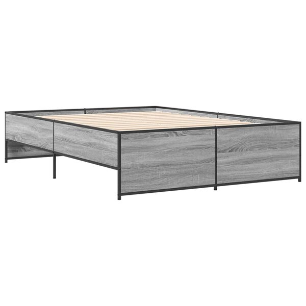 vidaXL Bed Frame Gray Sonoma Engineered wood Small Double Durable