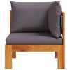vidaXL Garden Sofa Dark Grey Solid Acacia Wood 26.8 x 26.8 x 25.2 in