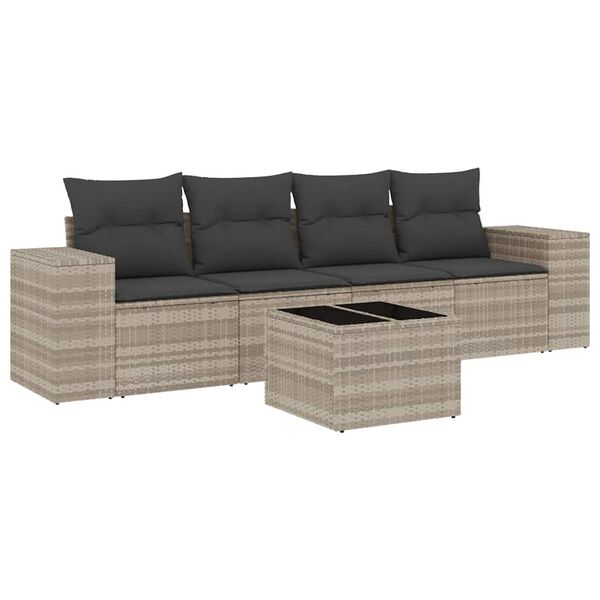 vidaXL Garden Sofa Set Light Grey