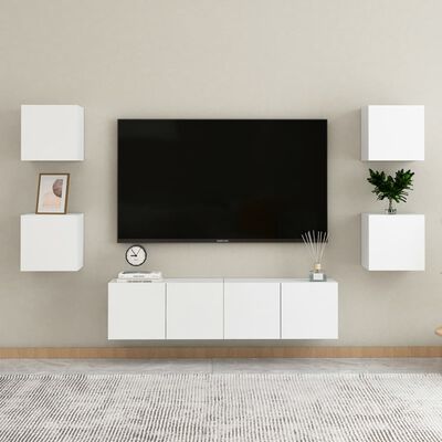 vidaXL Wall Mounted TV Cabinets 2 pcs White 12"x11.8"x11.8"