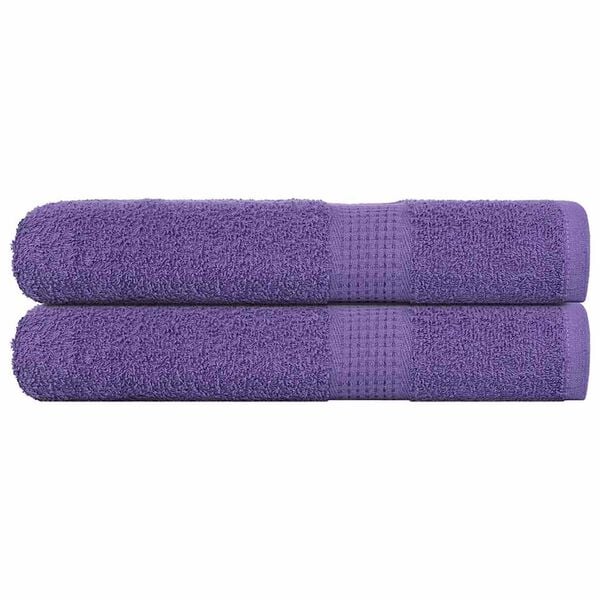 vidaXL Sauna Towel Set of 2 Purple 100% Cotton 31.5 x 78.7 in
