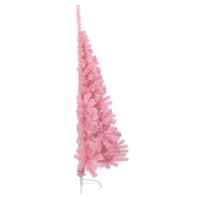 vidaXL Artificial Half Christmas Tree with Stand Pink 4 ft PVC