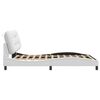 vidaXL Bed Frame White Faux leather, Metal, Solid pine wood, Plywood