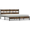 vidaXL Bed Frame Smoked Oak Steel, Engineered wood Full Bed Frame