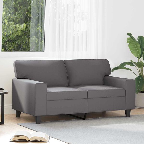 vidaXL 2-seater Sofa Grey Faux leather 2-Seater Chic Design