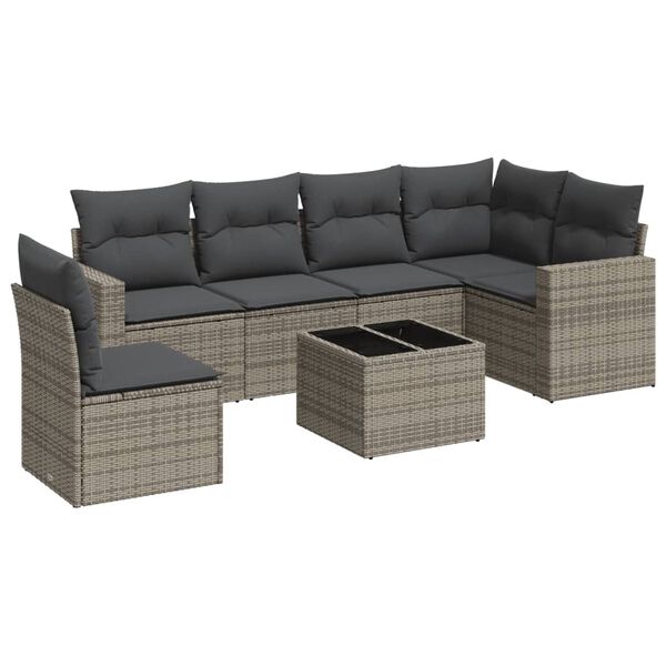 vidaXL Garden Sofa Set Grey