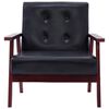 vidaXL Armchairs Black Faux leather, Wooden frame Standard Durable
