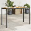 vidaXL Garden Table Black PE rattan, powder-coated steel, solid acacia wood