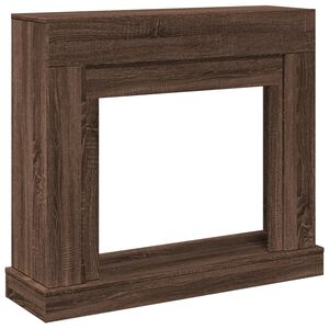 vidaXL Fireplace Surround Brown Oak 39.4x11.8x34.4" Engineered Wood