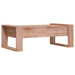 vidaXL Coffee Table Teak Solid teak wood 43.3 x 23.6 x 15.7 in