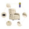 vidaXL Stand up Massage Recliner Chair Cream Fabric