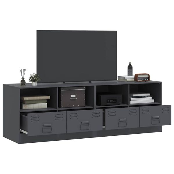 vidaXL TV Cabinet Set of 2 Anthracite Cold-rolled steel