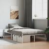 vidaXL Bed Frame White Steel Full Bed Frame Rectangular Modern