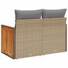 vidaXL Garden Sofa Beige Poly rattan Medium Adjustable Feet