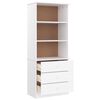 vidaXL Bookcase White Solid pine wood Tall Bookcase Rectangular