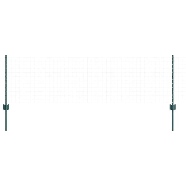 vidaXL Fence Post 11 pcs Green 39.37 in Steel