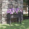 vidaXL Garden Planter Grey Solid Pinewood Medium Garden Planter