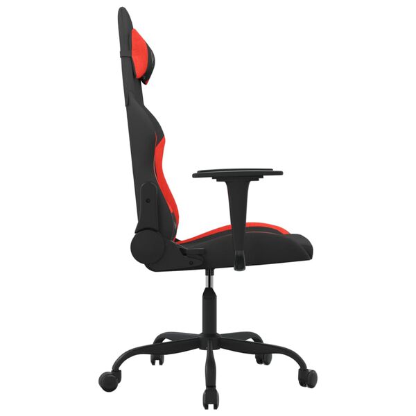 vidaXL Gaming Chair Black and Red Fabric